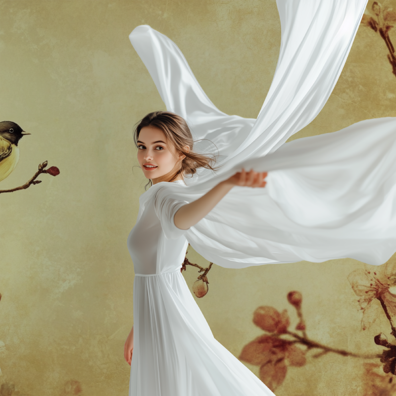 Papier peint vintage fleur et oiseau modele