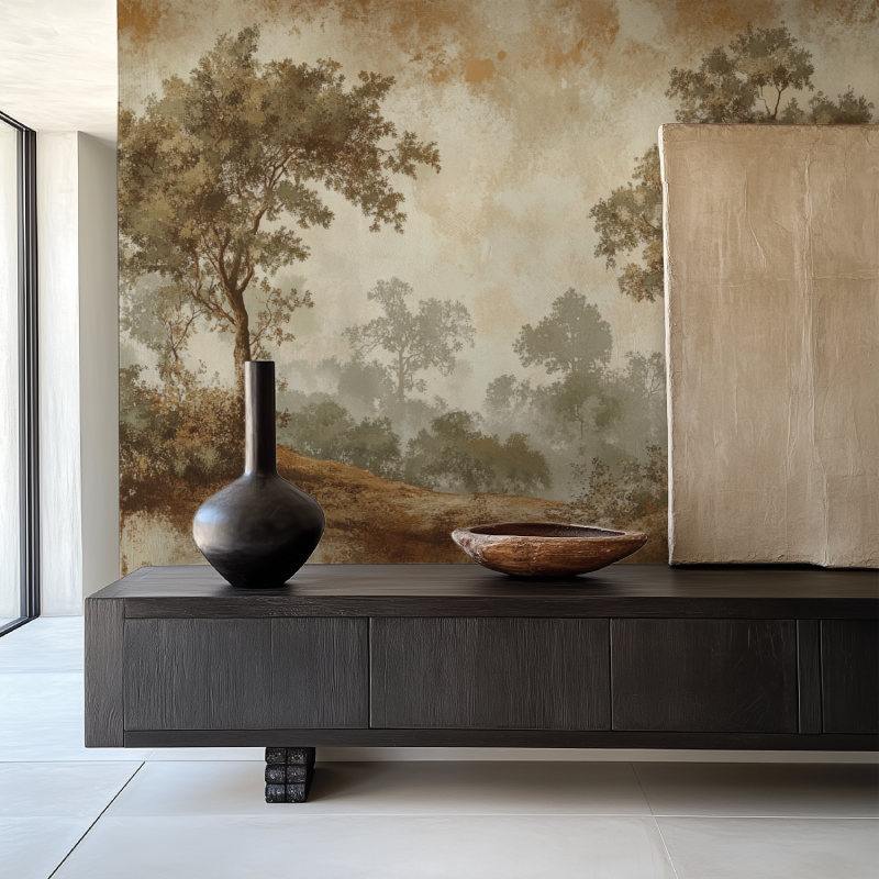 Papier peint vintage nature salle manger papier