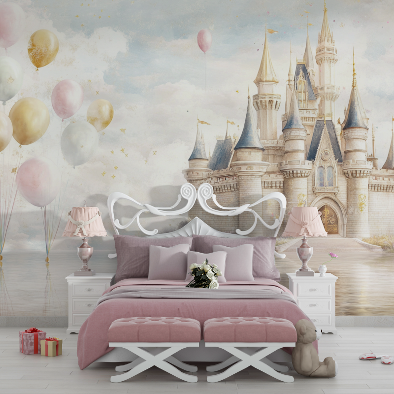 Papier peint princesse celebration chambre filles