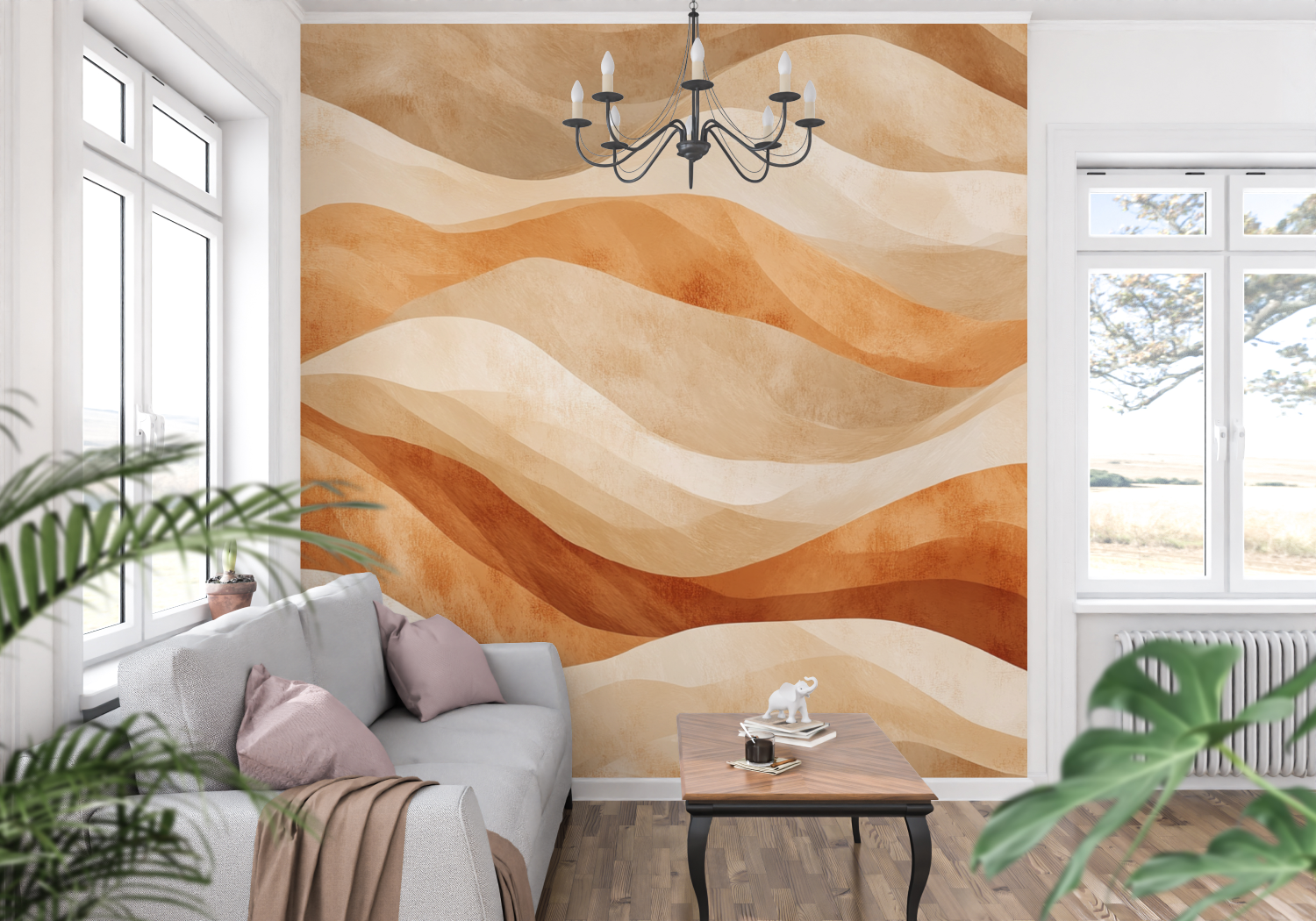 Papier peint terracotta inspiration desert panoramique mur