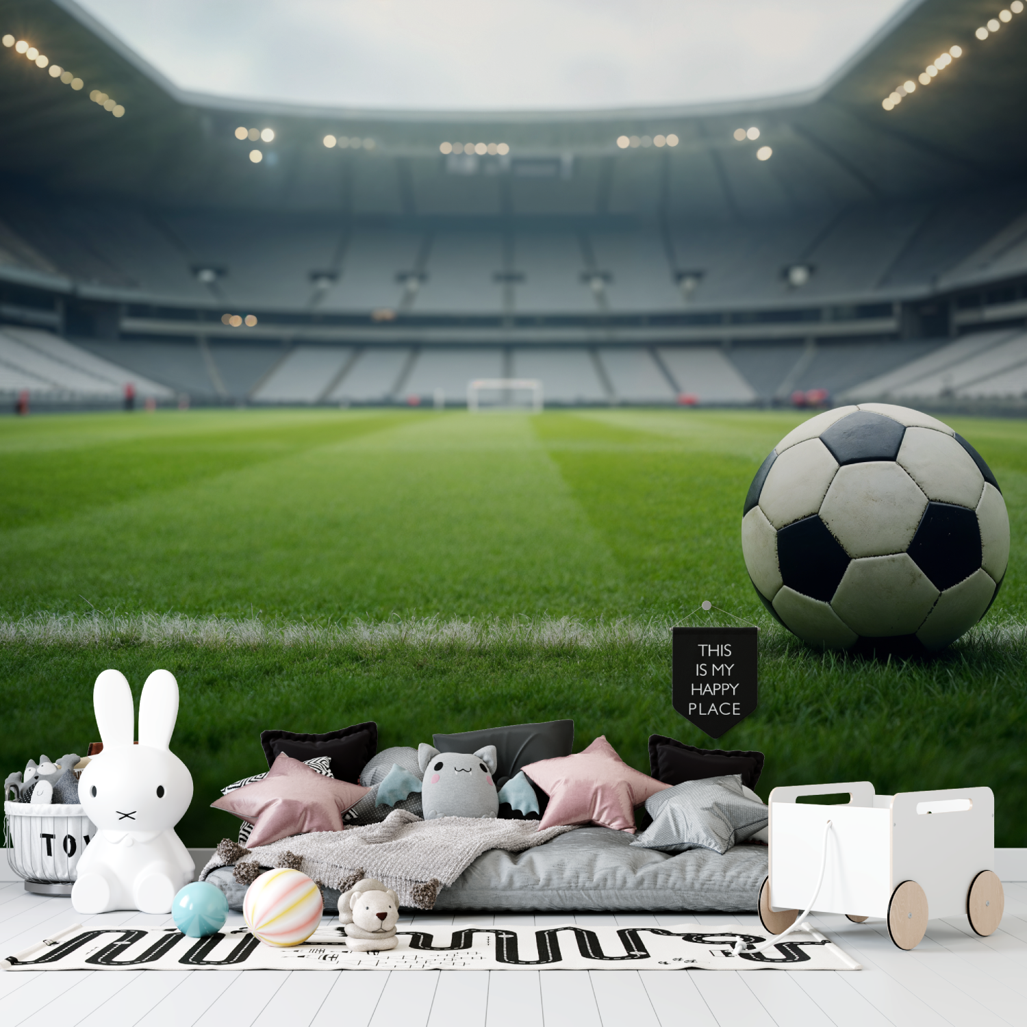 Papiers peint stade de foot tapisserie garcon