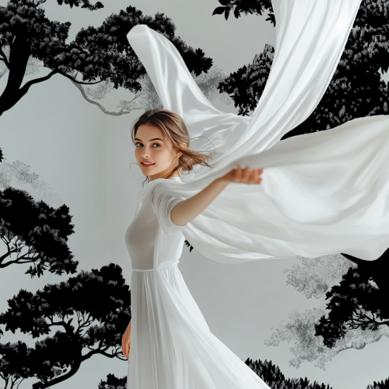 Papier peint arbre fin modele