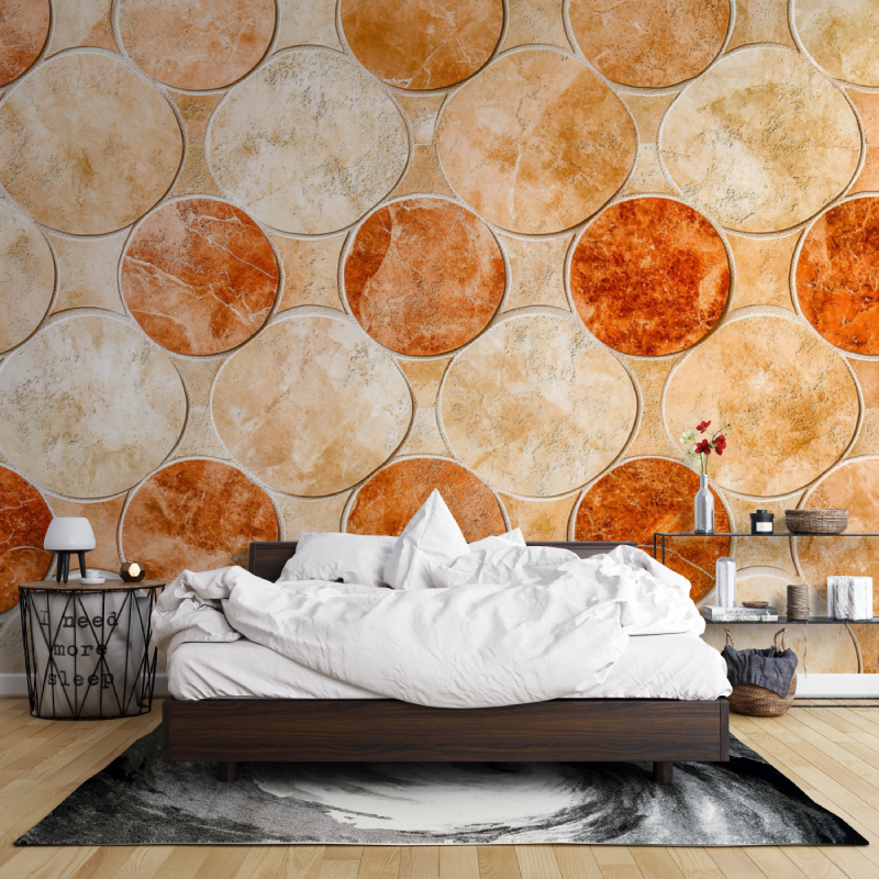 Papier peint terracotta effet mosaique leroy merlin mur