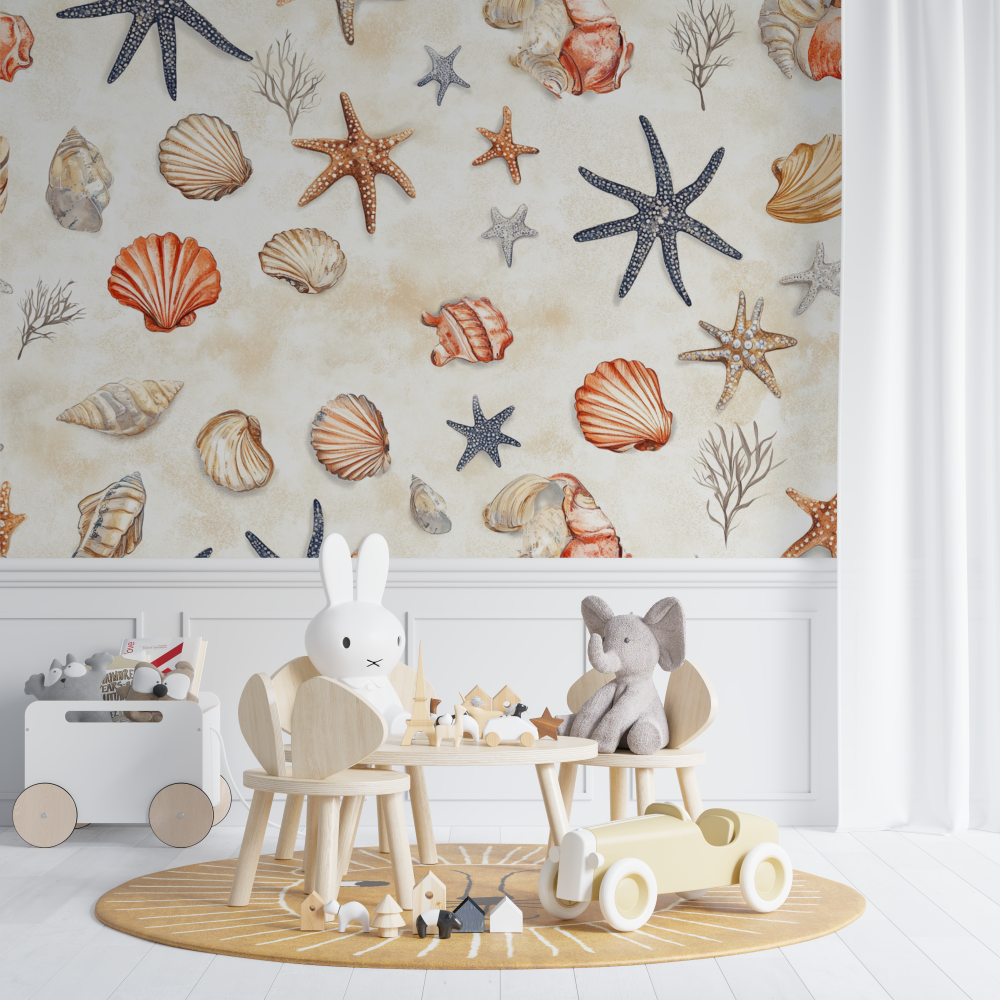 Papier peint marin tapisserie c...ges coraux chambre de bebe