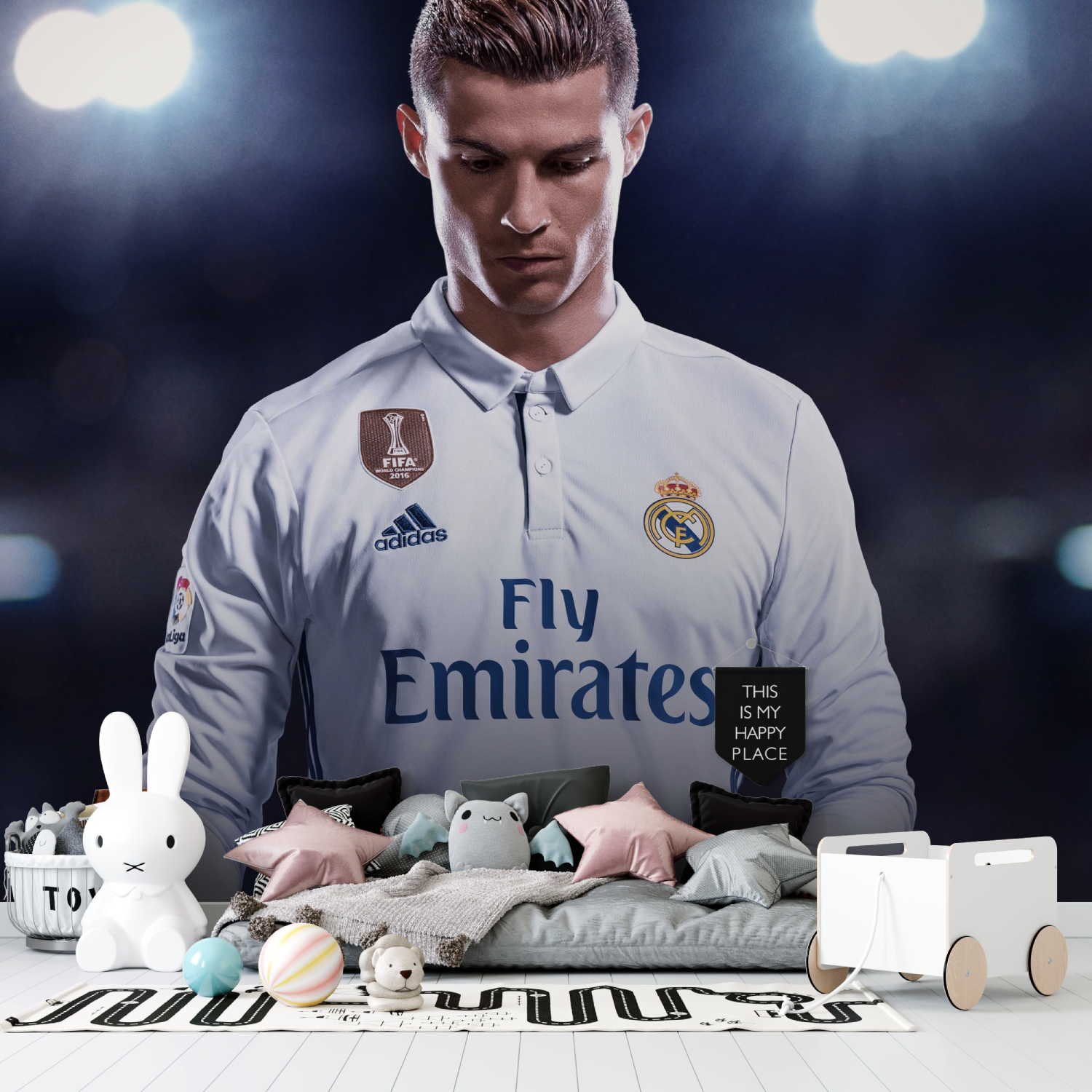 Papier peint foot ronaldo tapisserie garcon