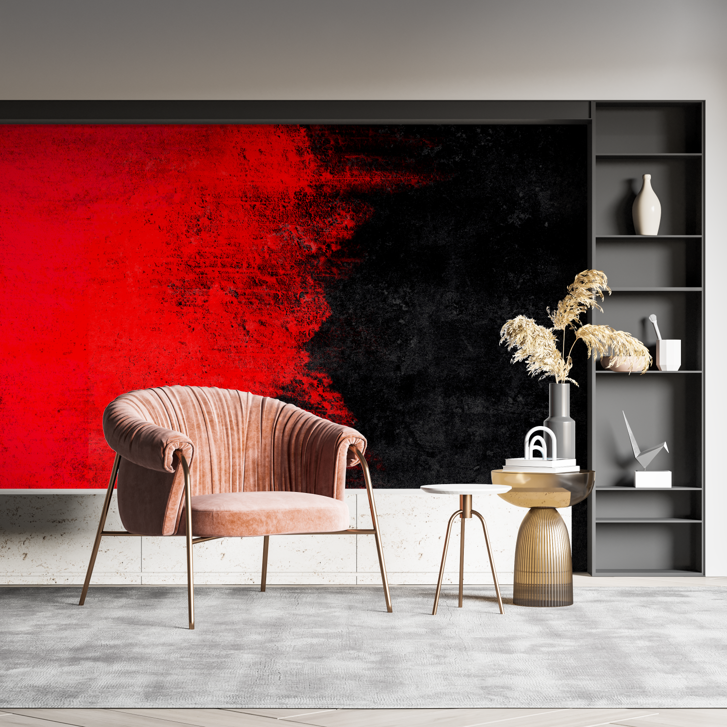 Papier Peint Noir Et Rouge Dégradé - pano mural