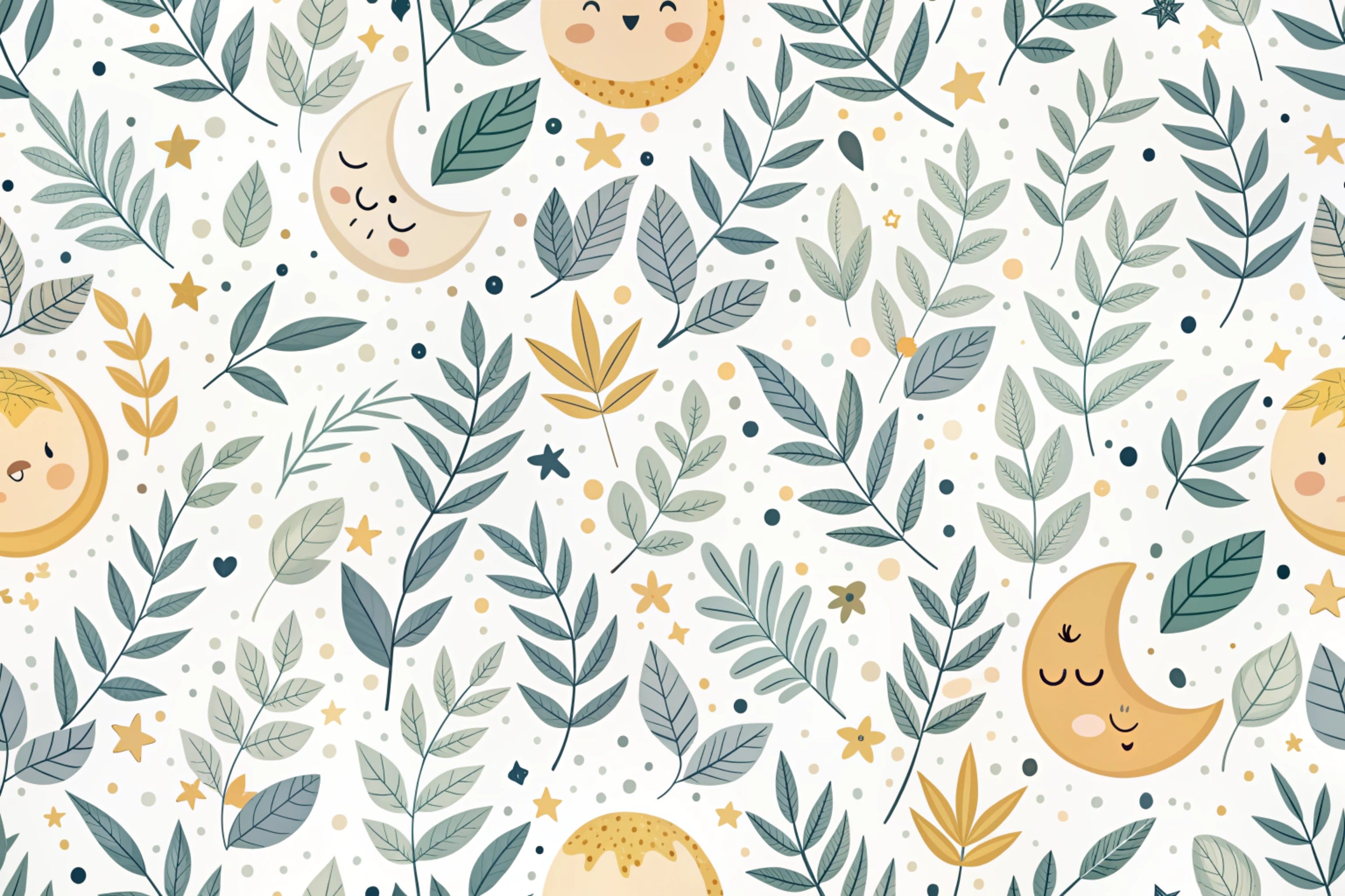 Papier peint bébé Impressions botaniques