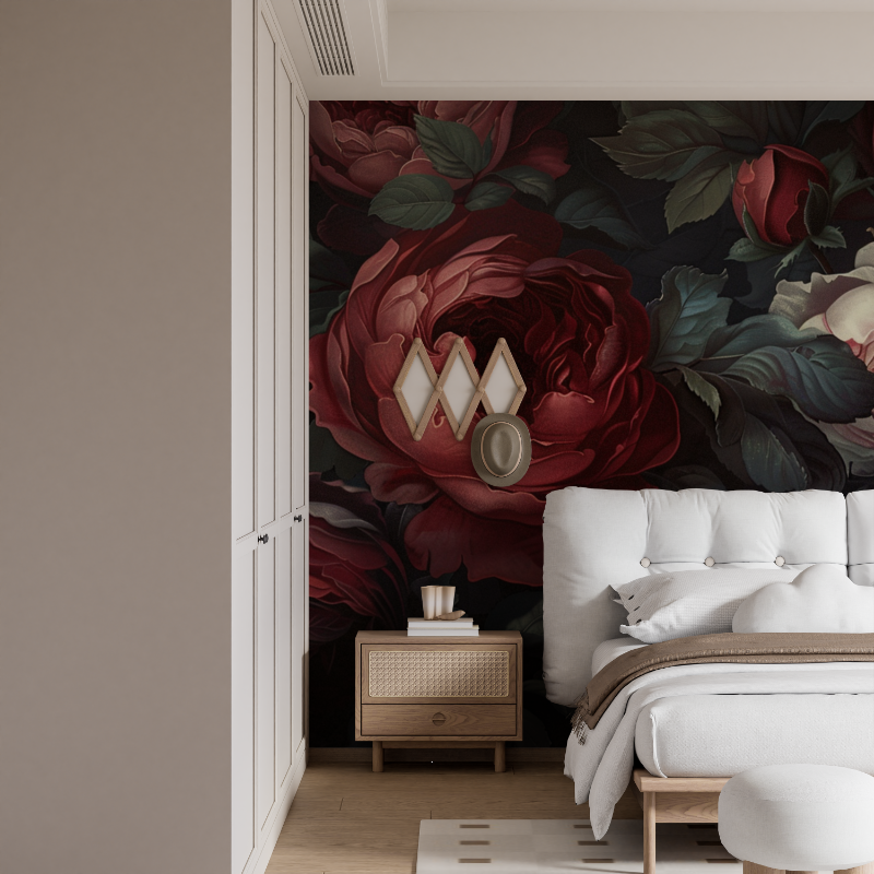 Papier peint pluie de fleurs mural