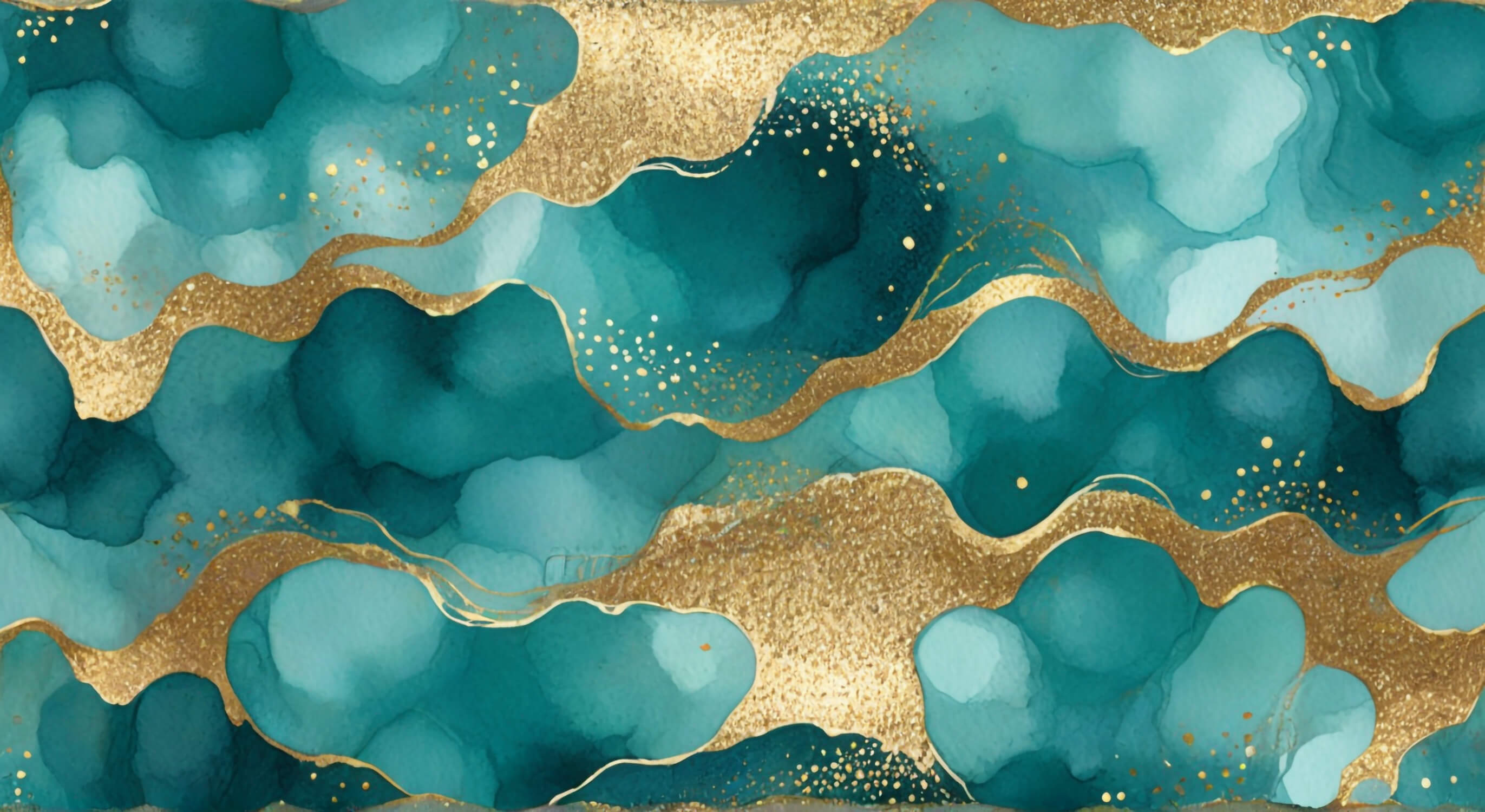 Papier Peint Turquoise Et Doré