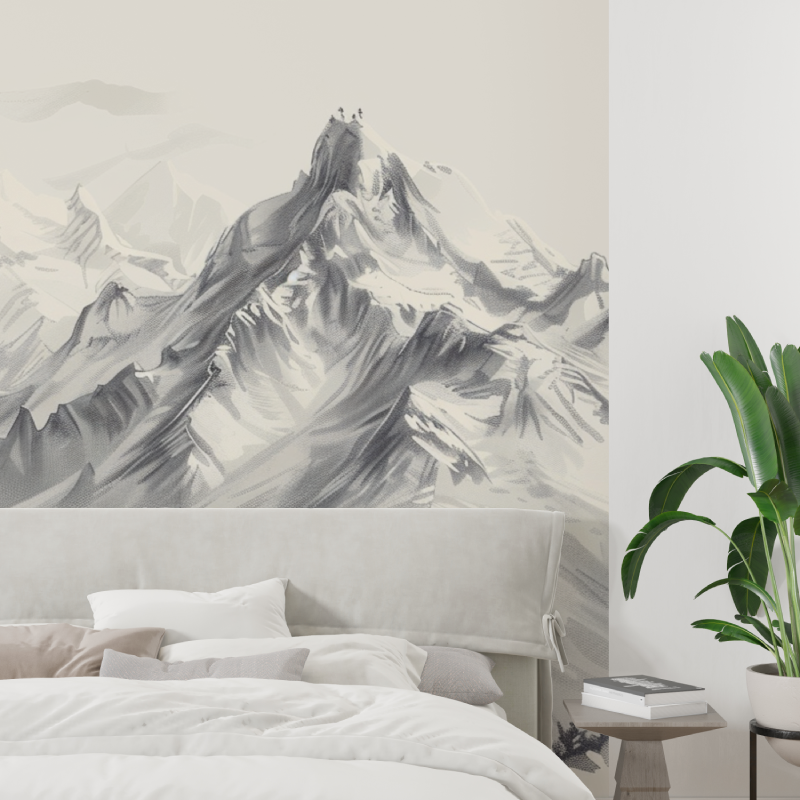 Papier peint panoramique montag... alpes tapisserie tendance