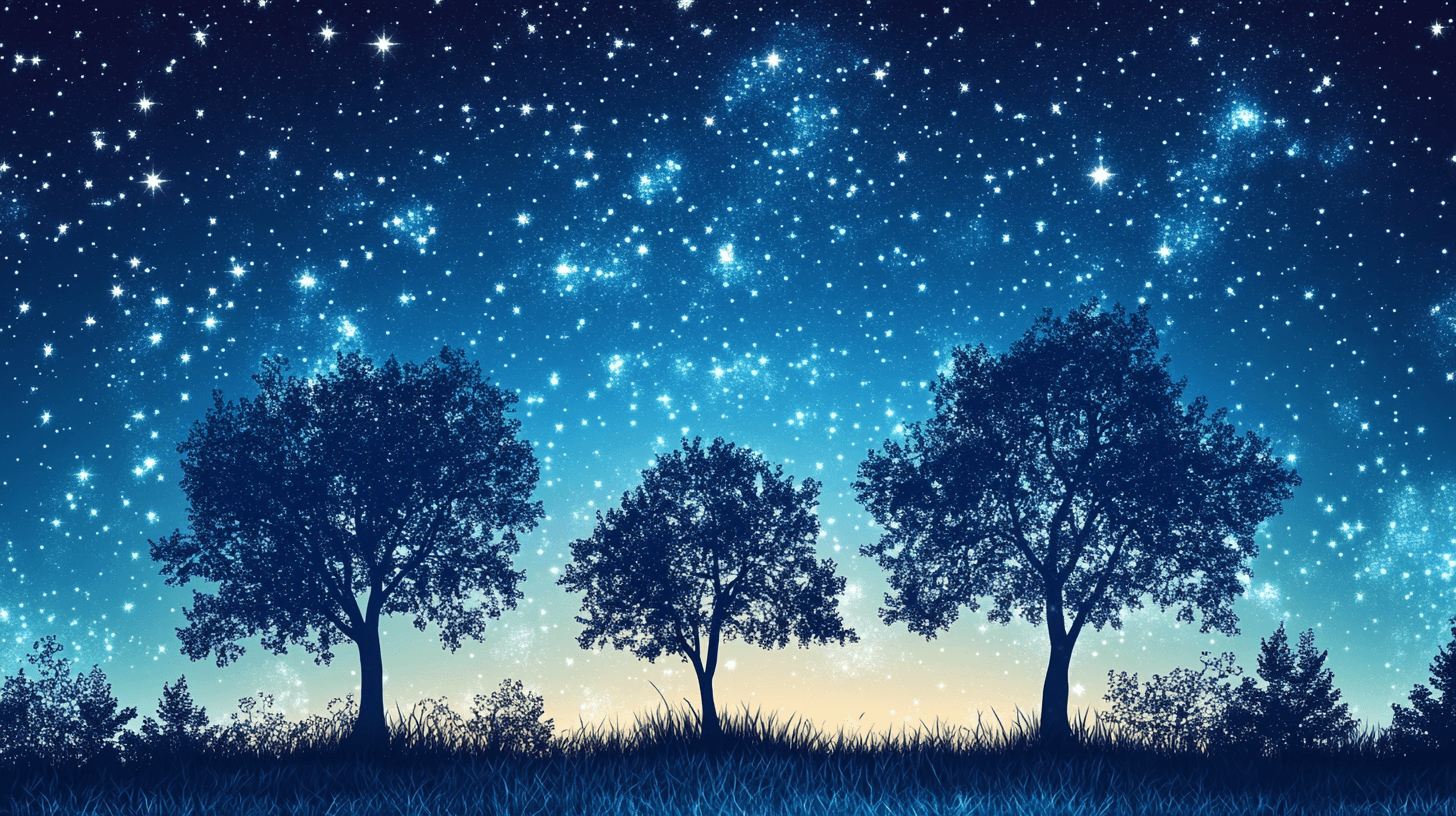 Papier Peint Arbre Et Etoile