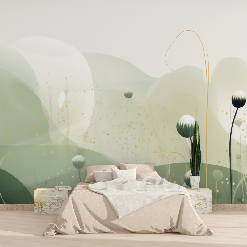 Papier peint aquarelle nature verte tapisserie 2025