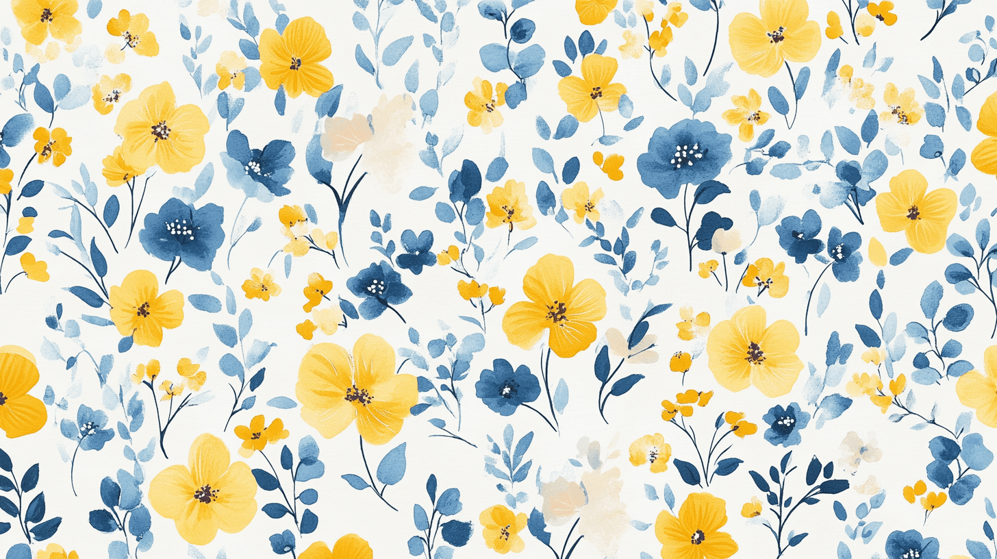 Papier Peint Motif Scandinave Vintage Fleuries