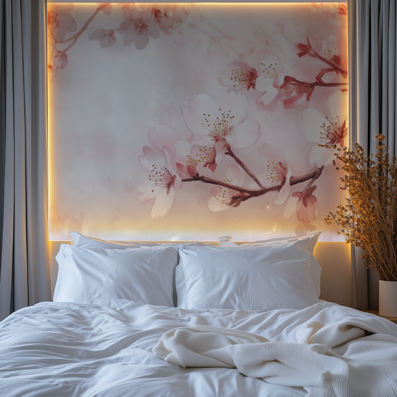 Papier peint fleur cerisier japonais chambre premium