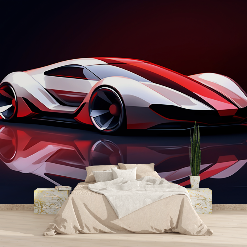 Papier peint 3d voiture future 1815