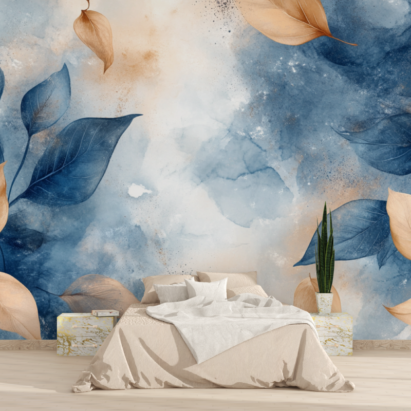 Papier peint aquarelle illustra...e feuilles tapisserie 2025