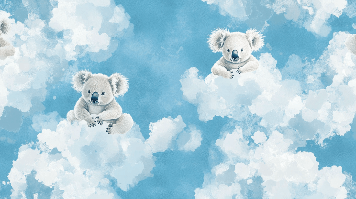 Papier Peint Koala en Apnée Dans Le Ciel