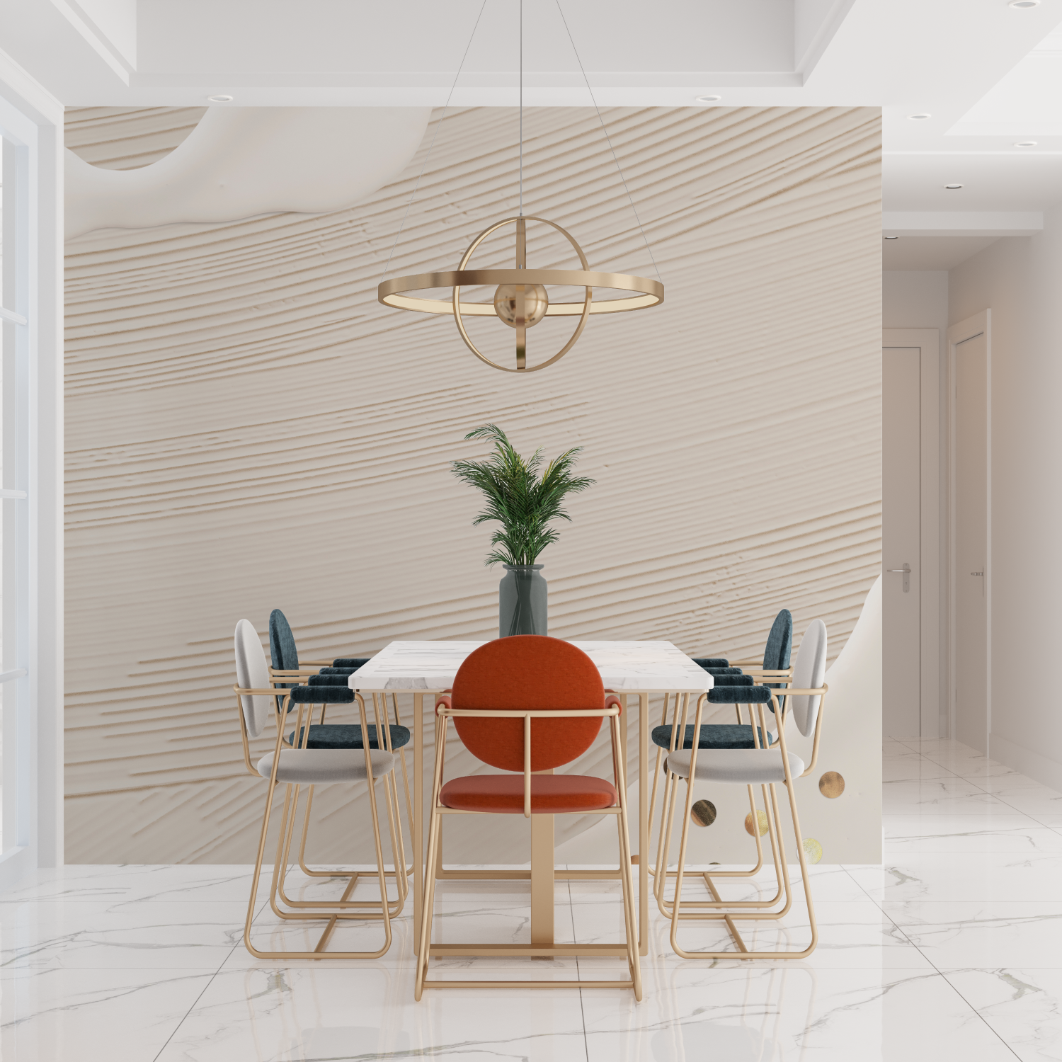 Papier peint salon effet cocooning tendances