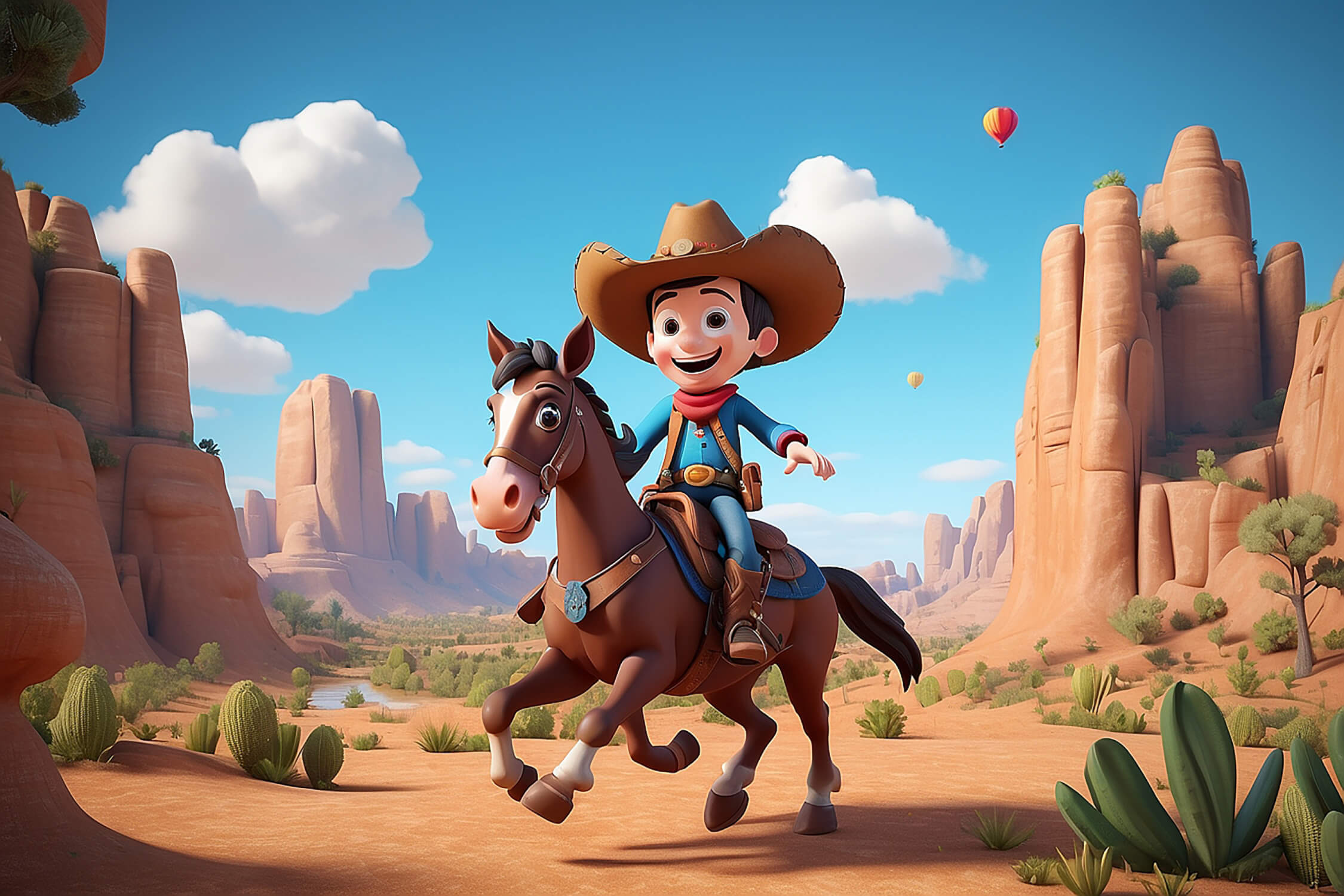 Papier peint garçon cow-boy far west