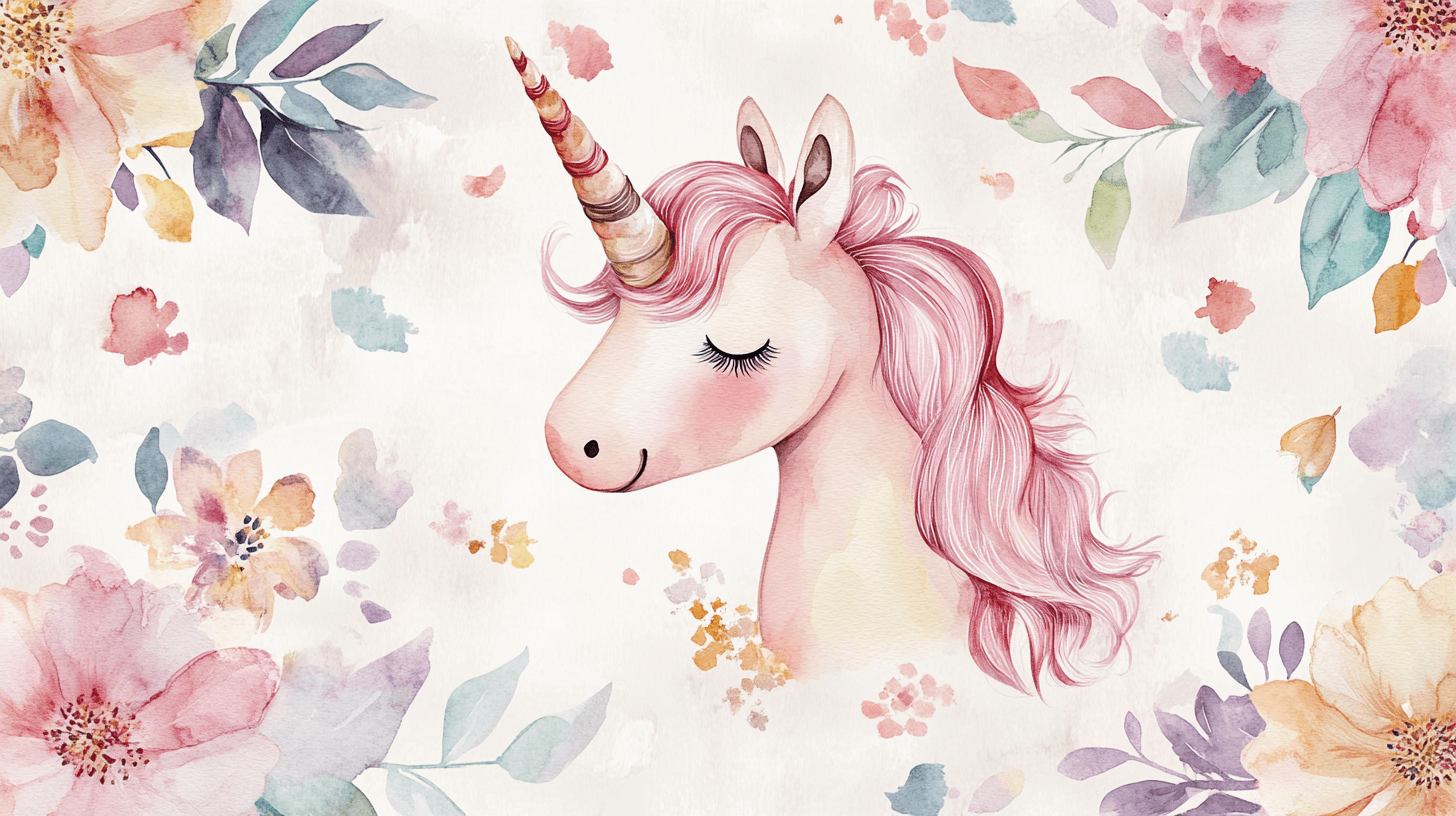 Papier Peint Décoration Murale Licorne Happy