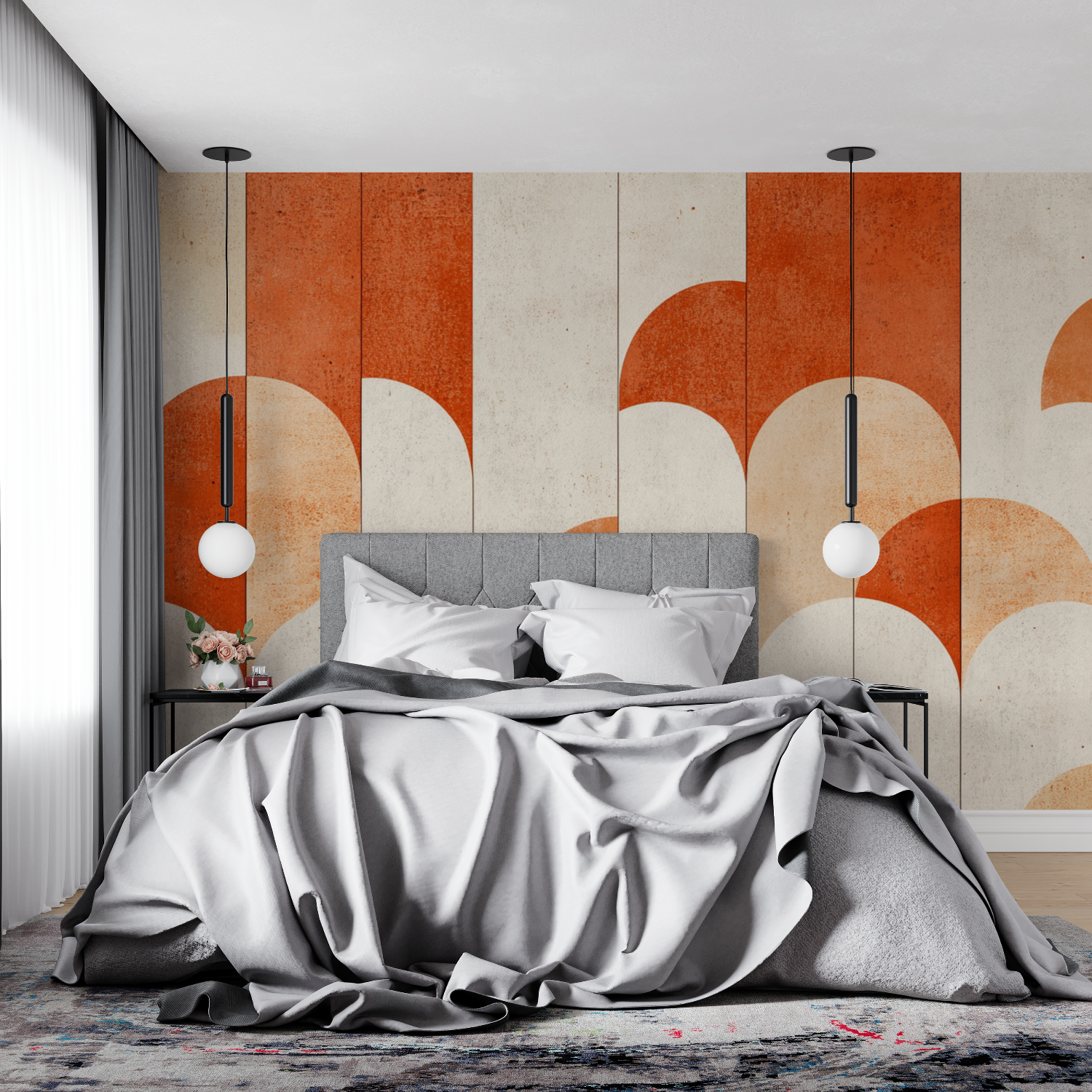 Papier peint terracotta esprit scandinave 4murs