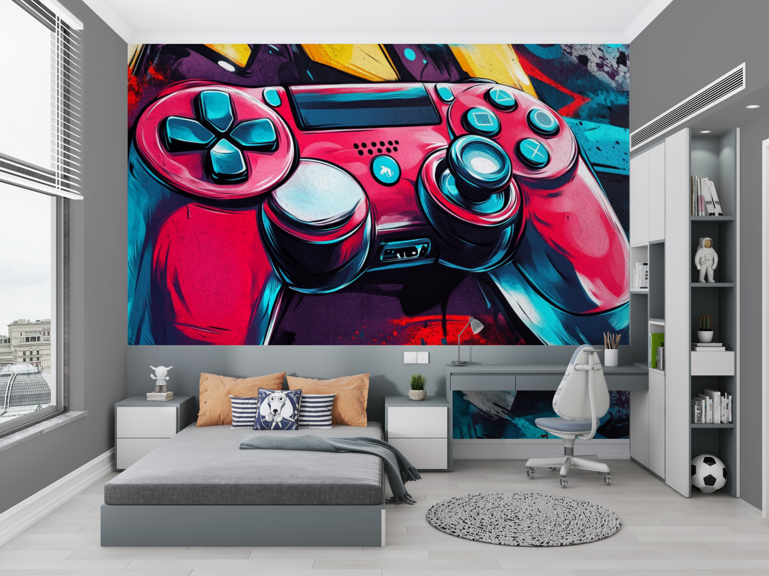Papier peint gamer game over chambre petit