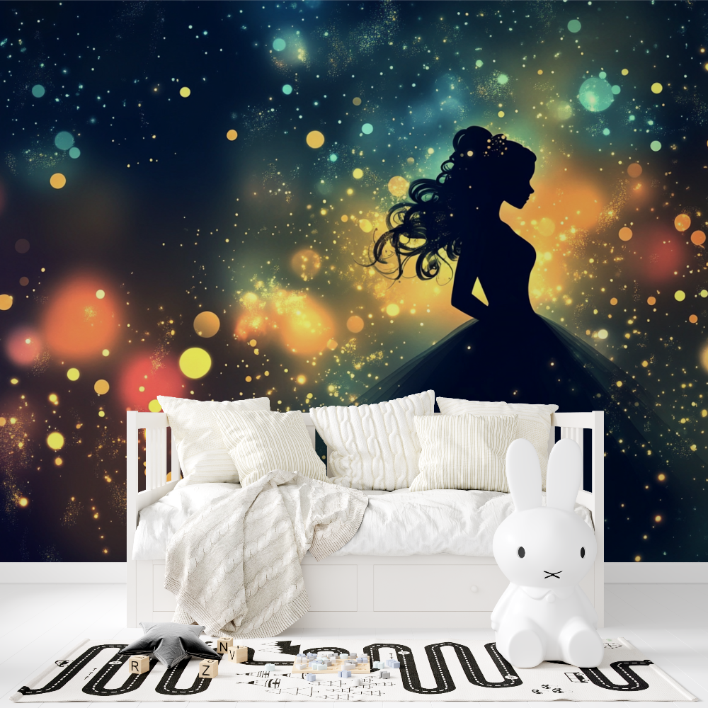 Papier peint princesse petite luciole tapisserie fille