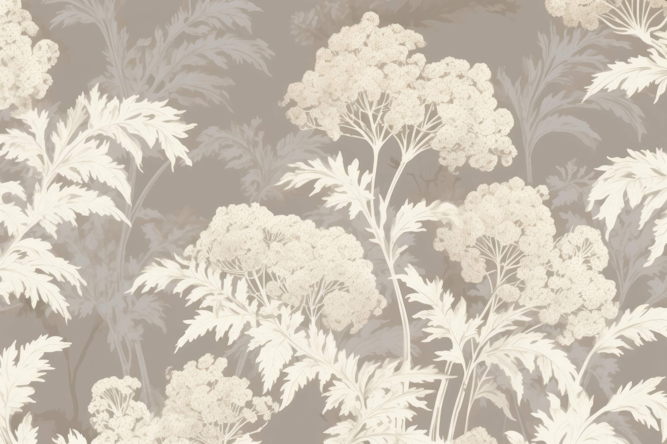 Papier Peint Toile De Jouy Coton Beige