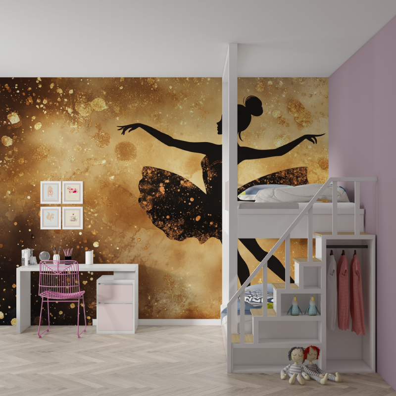 Papier peint princesse ballerine royale mur chambre fille