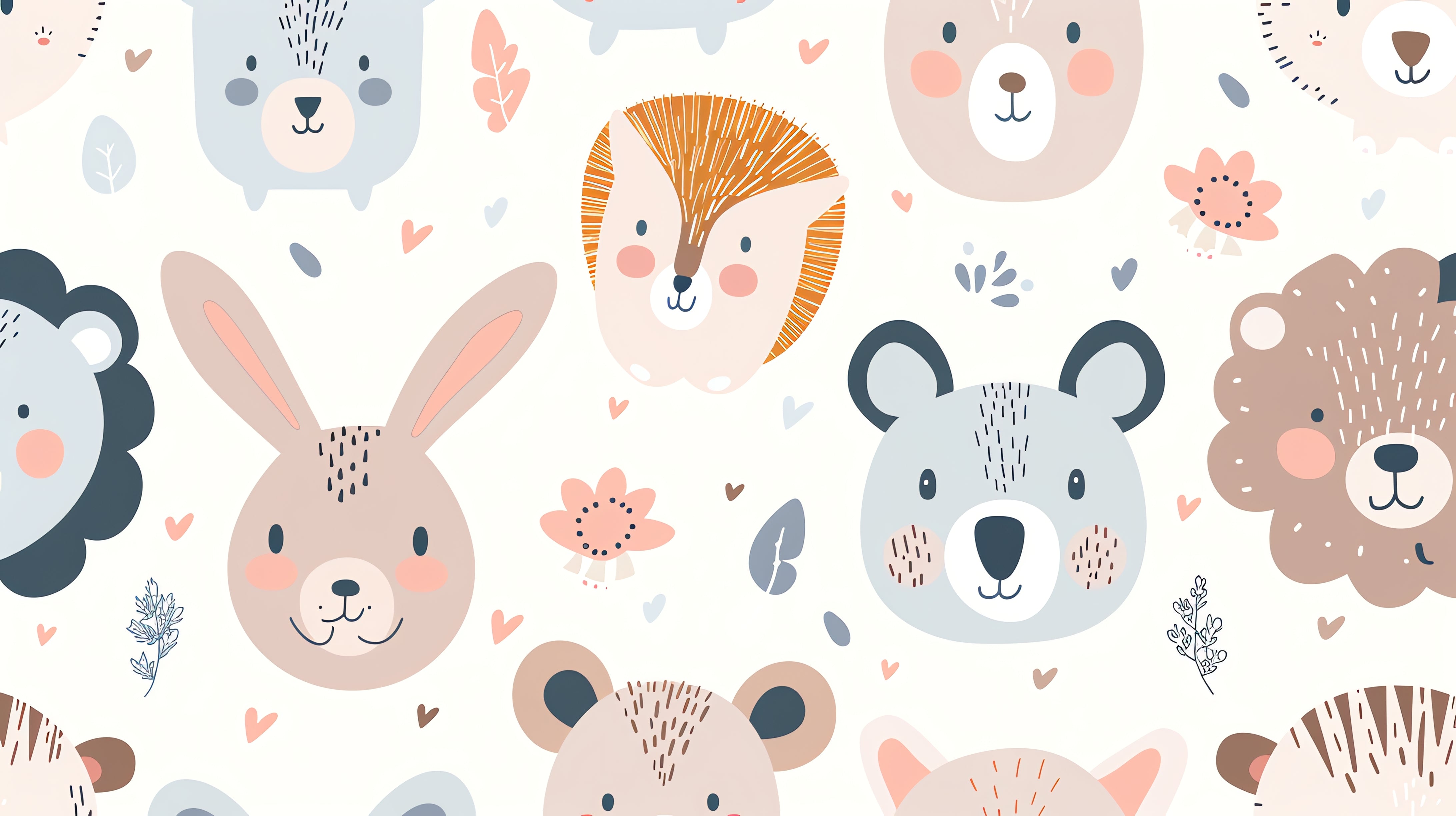 papier peint motifs animaux bébé