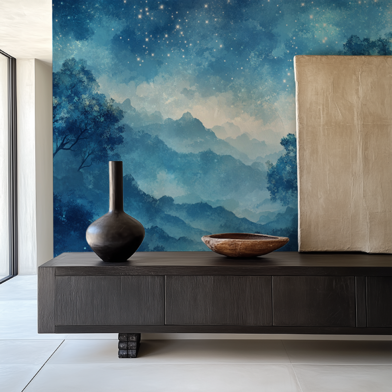 Papier peint arbre etoile salle manger papier