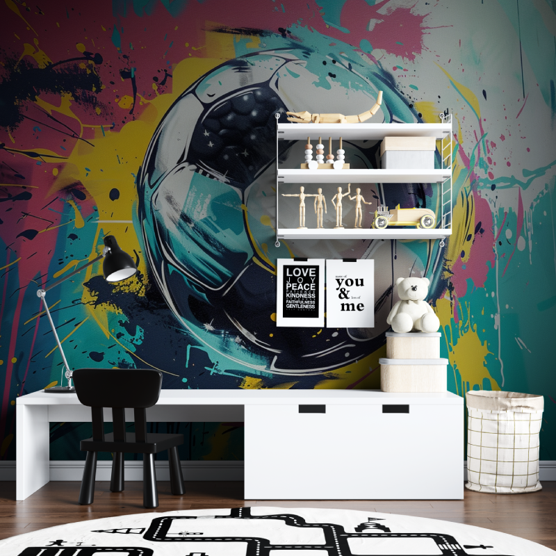 Papier peint gardien de but tapisserie chambre ados