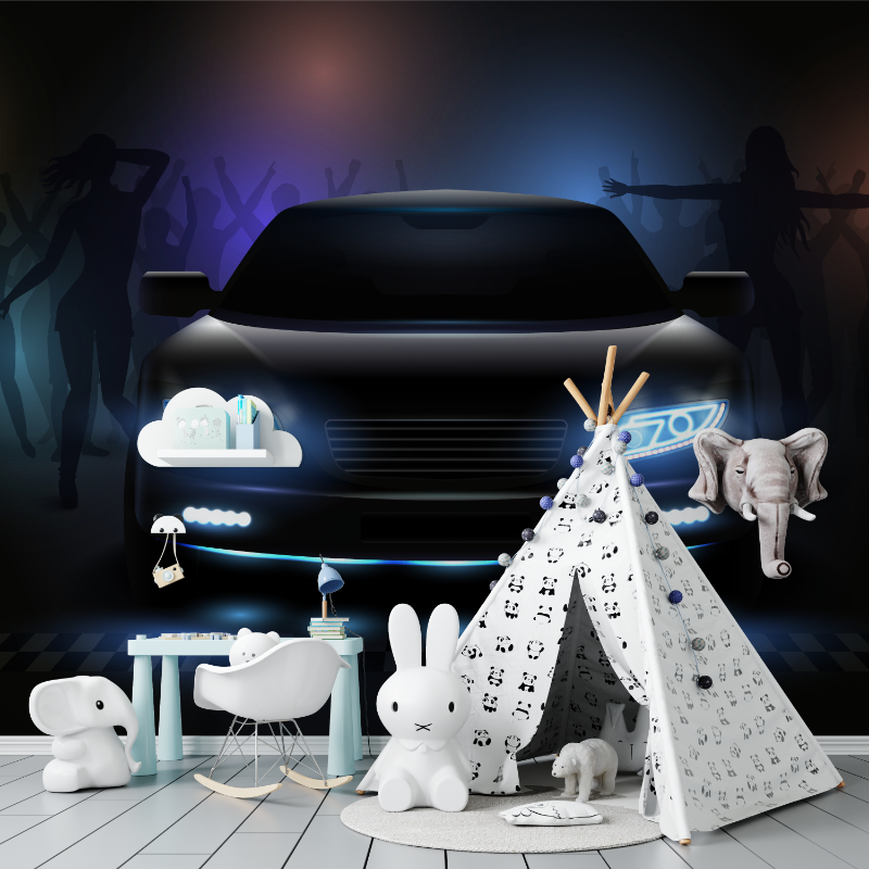 Papier peint voiture pour enfants tapisserie murs
