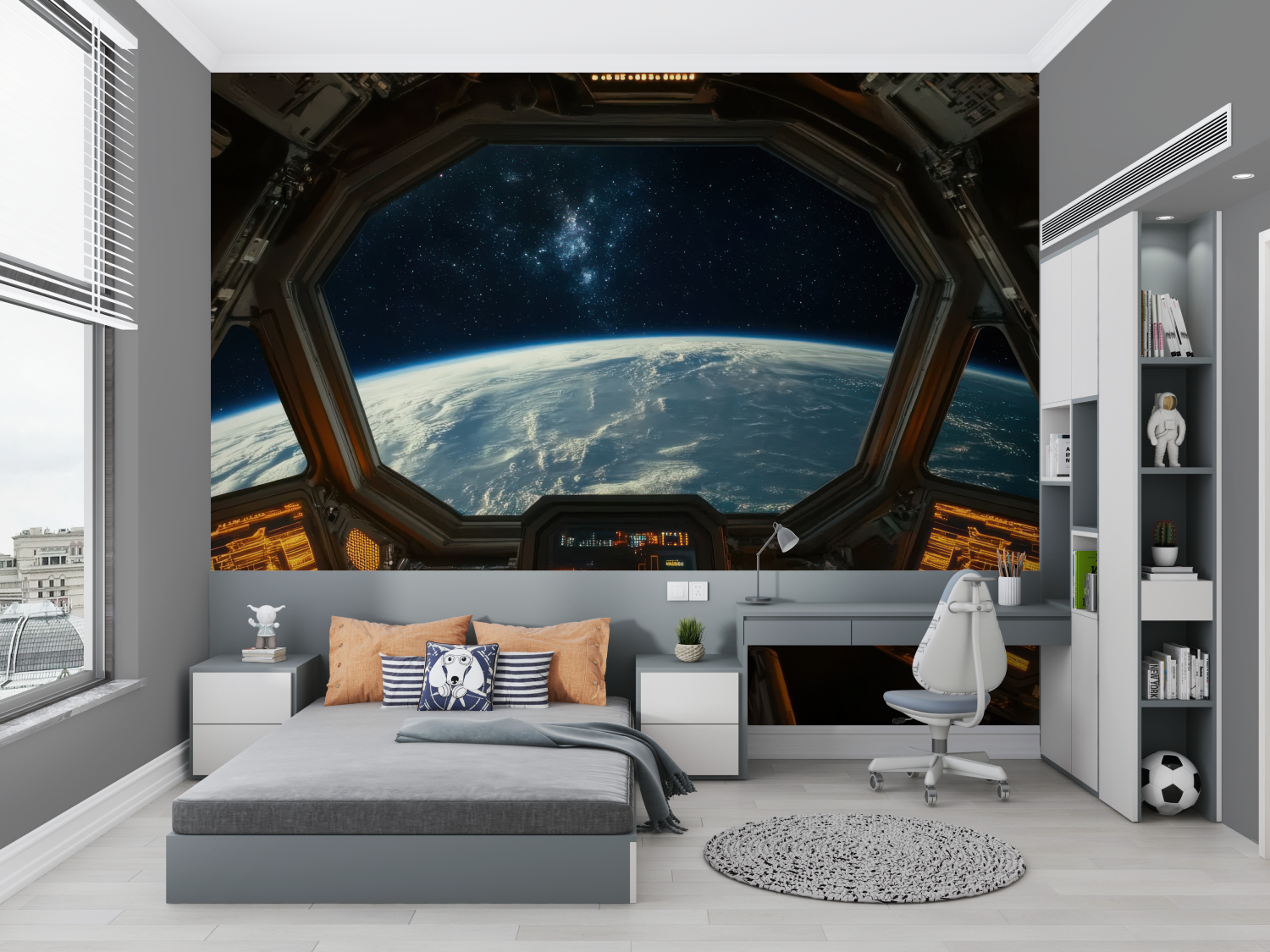 Papier peint espace vue interieur de vaisseau chambre petit