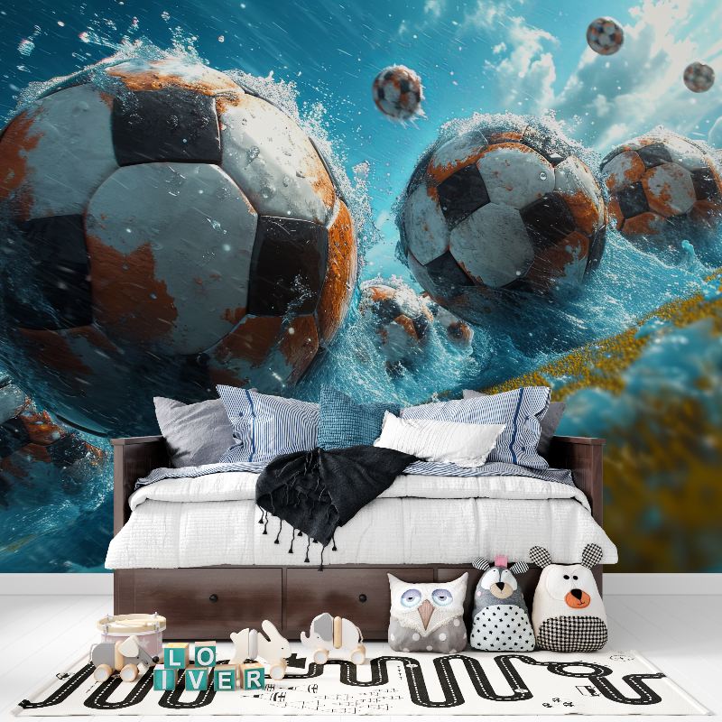 Papiers peint ballon de foot cinema tapisserie pour ado