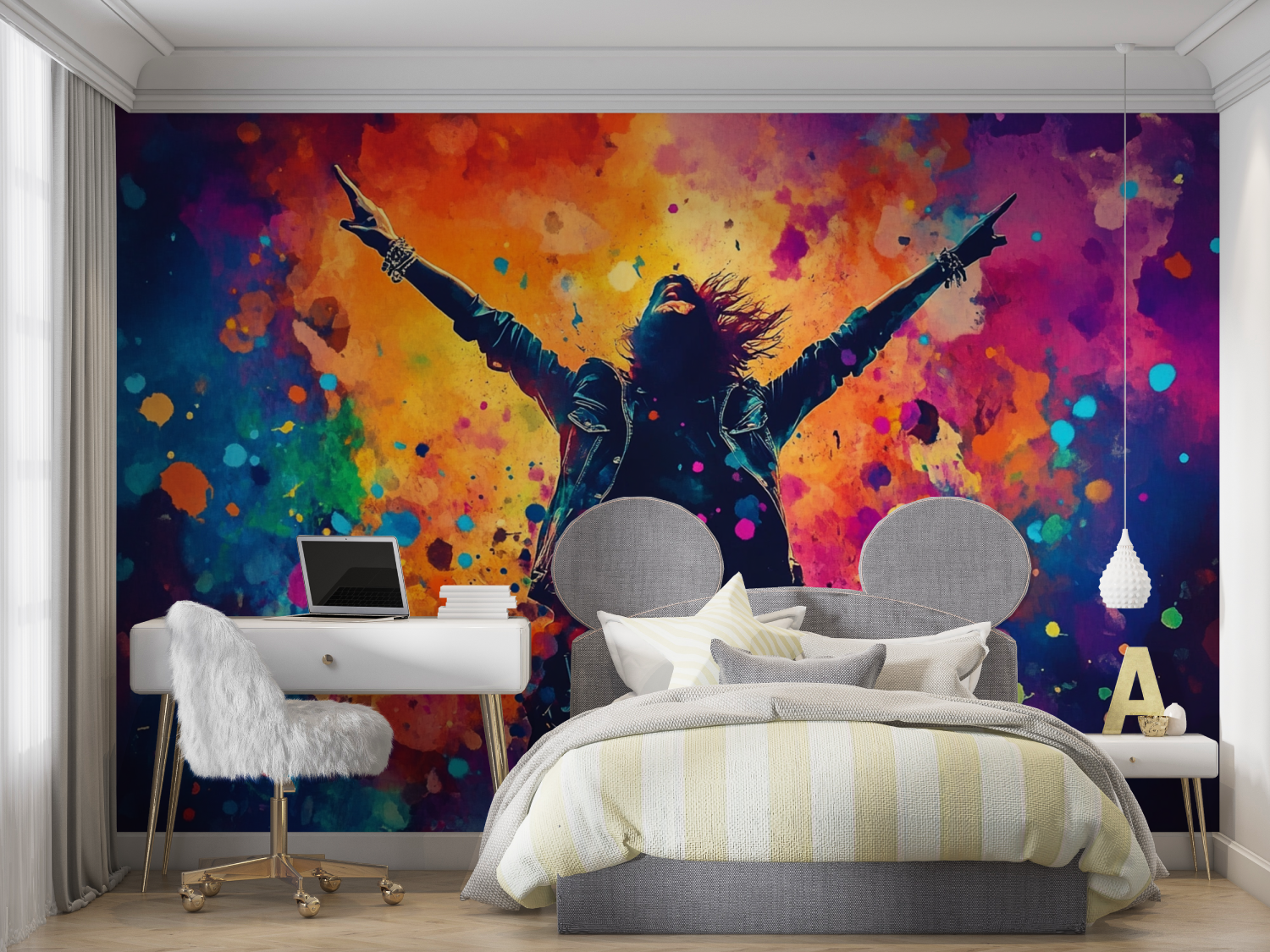 Papier peint rock star colorful mur chambre panoramique