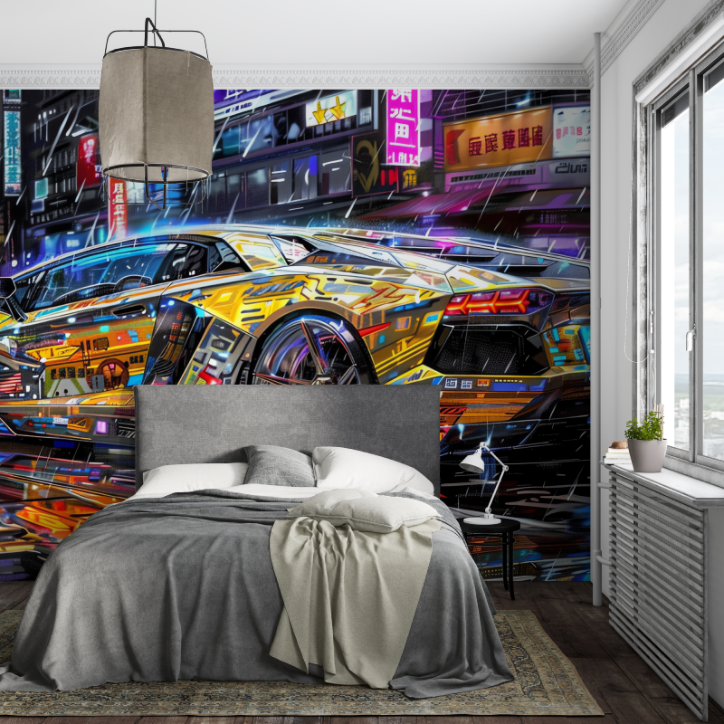 Papier peint voiture de sport piece ados