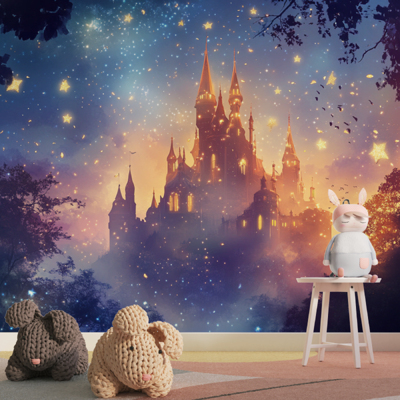 Papier peint princesse chateau ...eves tapisserie pour fille