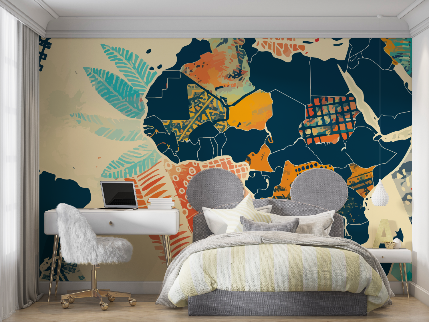 Papier peint carte du monde africa mur chambre panoramique