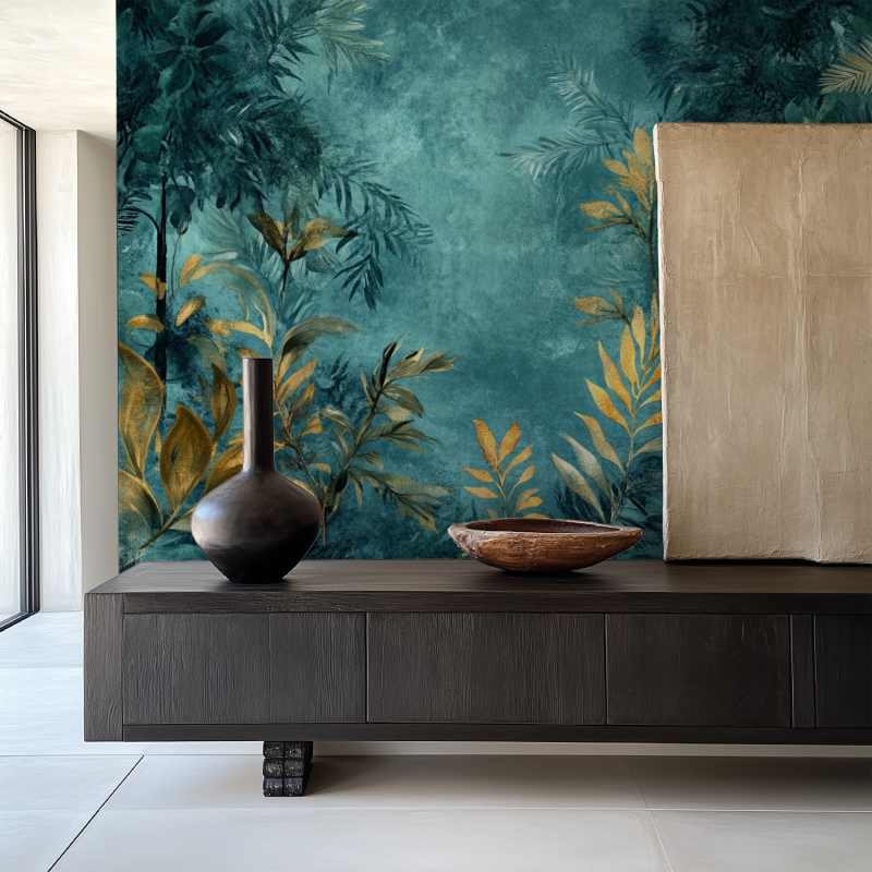 Papier peint arbre exotique salle manger papier