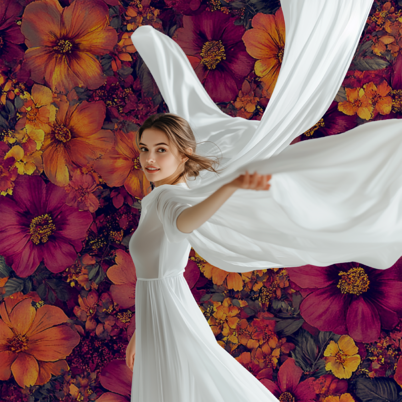 Papier peint fleur lyberty modele