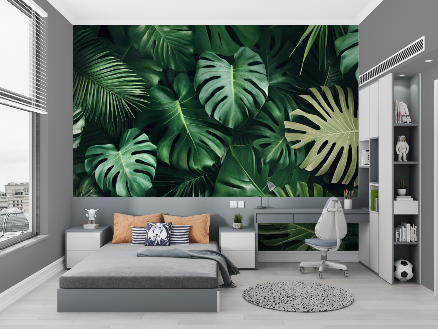 Papier peint plantes tropicales chambre petit