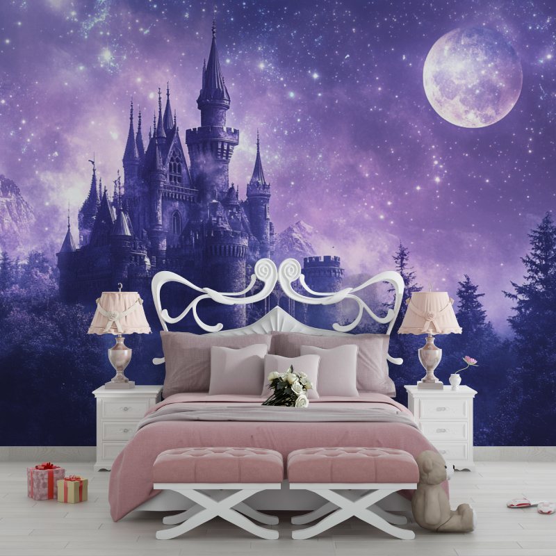 Papier peint princesse chambre violette chambre filles