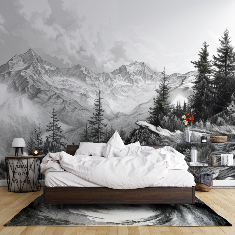 Papier peint montagne massif des alpes leroy merlin mur