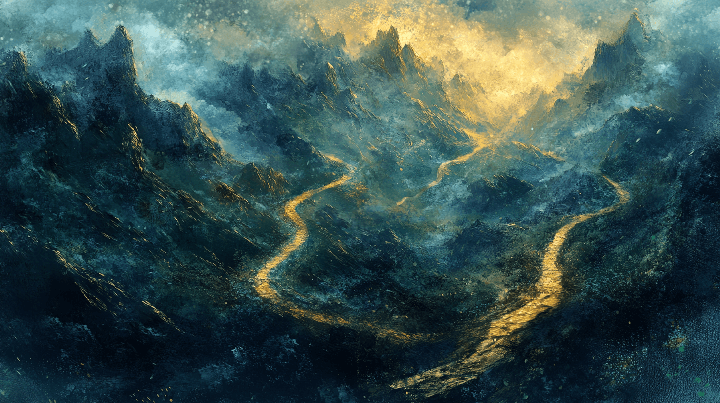 Papier Peint Aquarelle Paysage Sentier Montagne