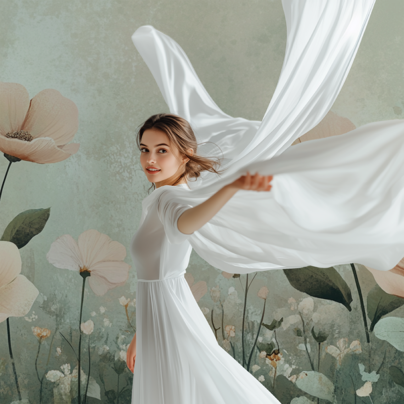 Papier peint grande fleur vintage modele