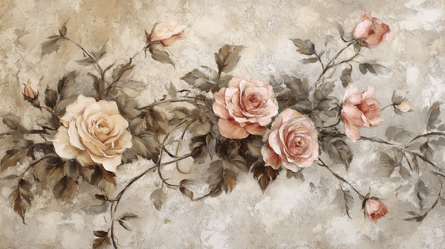 Papier Peint Vintage a Fleurs