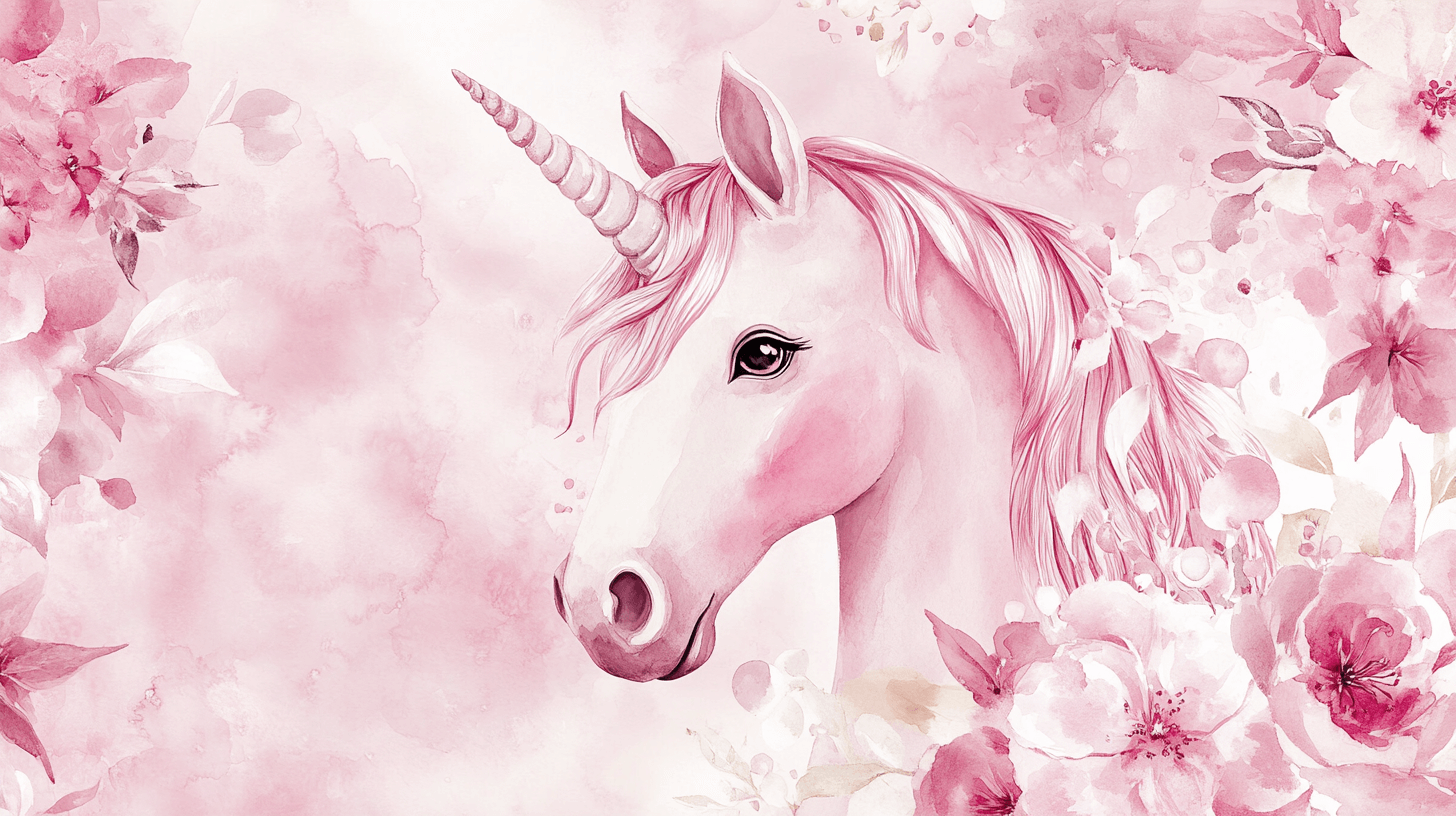 Papier Peint Chambre Thème Licorne Chambre Rose