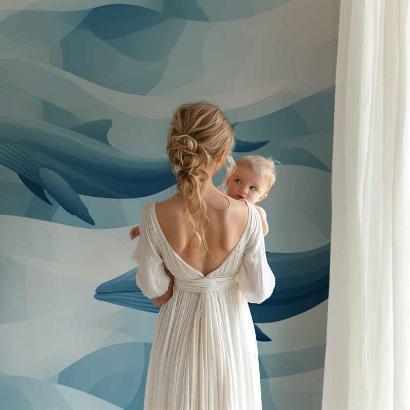 Papier peint marin design geometrique bb123