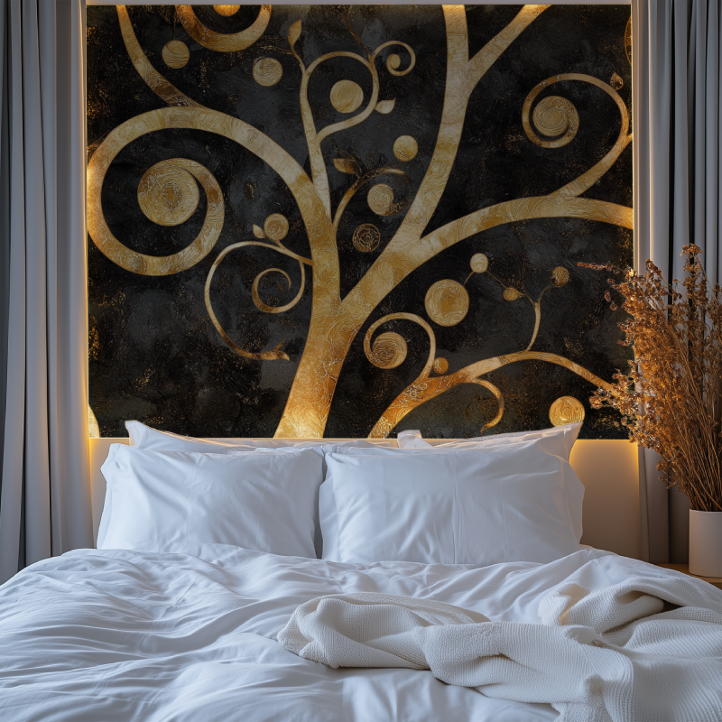 Papier peint arbre de vie klimt chambre premium